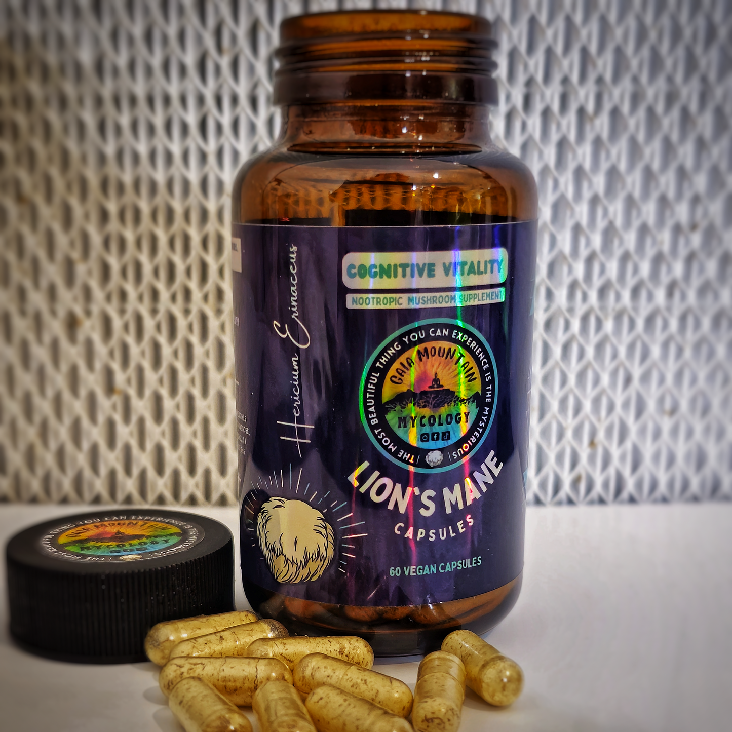 60 Lion's Mane capsules - vegan & kid friendly.